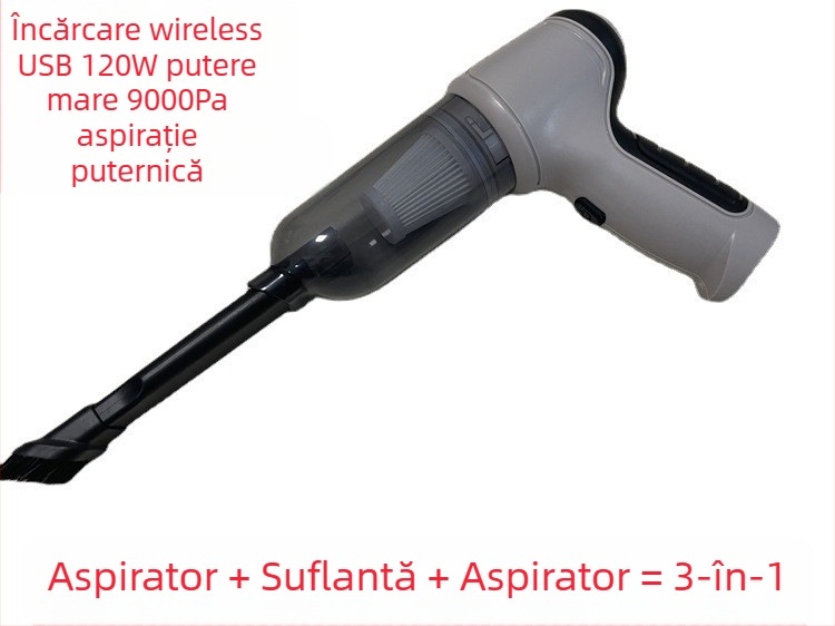 Aspirator wireless auto multifuncțional puternic cu suflare, aspirare mică, suflantă de praf portabilă de mare putere
