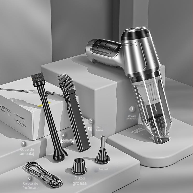 Aspirator wireless auto multifuncțional puternic cu suflare, aspirare mică, suflantă de praf portabilă de mare putere