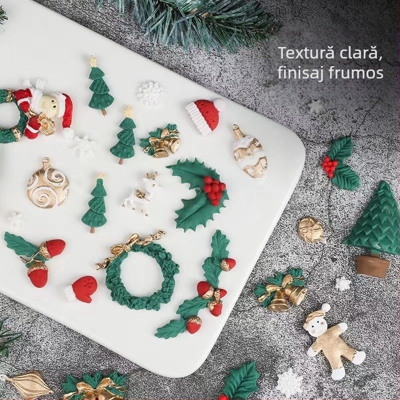 Crăciun Flip zahăr ciocolată silicon mucegai Snowhouse con de pin fulg de zăpadă turtă dulce om Crăciun brad elk tort decorare
