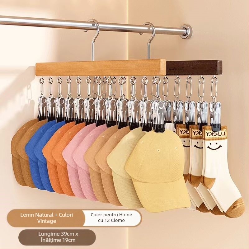 Cârlig de depozitare din lemn Gangbo, multifuncțional, umed și uscat, pentru dulap, cu cârlig, pentru depozitarea lenjeriei intime, artefact pentru casă