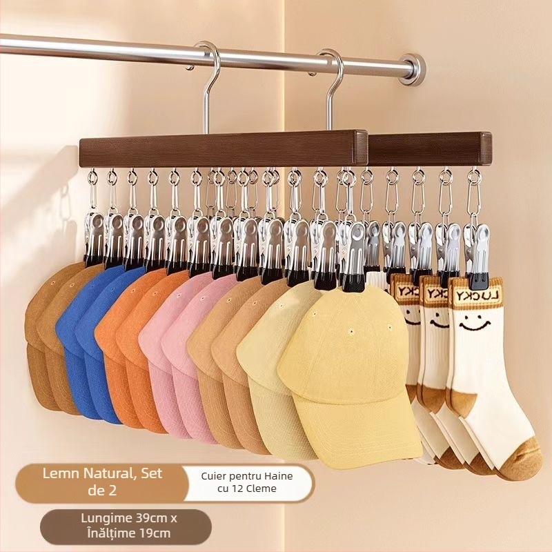 Cârlig de depozitare din lemn Gangbo, multifuncțional, umed și uscat, pentru dulap, cu cârlig, pentru depozitarea lenjeriei intime, artefact pentru casă