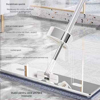 Mop plat din cristal de titan nou 2024, mop de curățare manuală, fără spălare, mop de uz casnic, mop leneș, artefact, mop, mop, mop, economisește forța de muncă