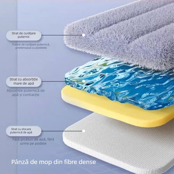 Mop plat din cristal de titan nou 2024, mop de curățare manuală, fără spălare, mop de uz casnic, mop leneș, artefact, mop, mop, mop, economisește forța de muncă