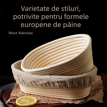 Coș de fermentare a pâinii, țesut manual, din ratan indonezian, rotund, oval, triunghiular, pentru copt, multi-specificație, țesut american din ratan