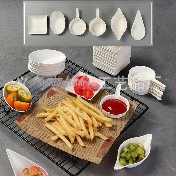 Dip de unică folosință degradabil, gust de sos, fel mic de mâncare pentru sos de soia, fel comercial de mâncare pentru dip