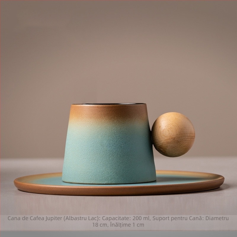 Ceașcă cu ceașcă de cafea Latte ceramică și farfurie Set cană de ceai de după-amiază creativă mică cană de lapte de uz casnic rafinat mic dejun
