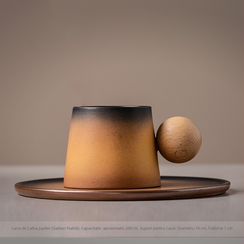 Ceașcă cu ceașcă de cafea Latte ceramică și farfurie Set cană de ceai de după-amiază creativă mică cană de lapte de uz casnic rafinat mic dejun