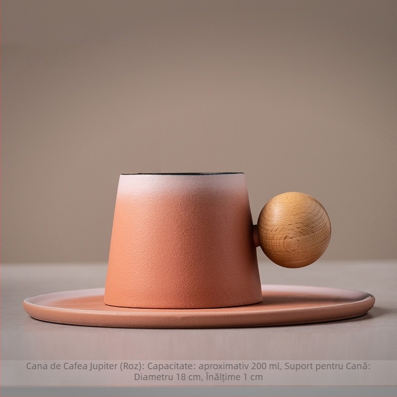 Ceașcă cu ceașcă de cafea Latte ceramică și farfurie Set cană de ceai de după-amiază creativă mică cană de lapte de uz casnic rafinat mic dejun