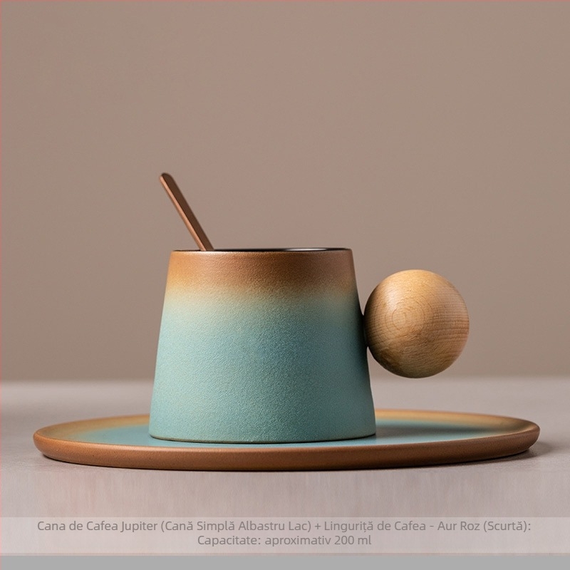 Ceașcă cu ceașcă de cafea Latte ceramică și farfurie Set cană de ceai de după-amiază creativă mică cană de lapte de uz casnic rafinat mic dejun