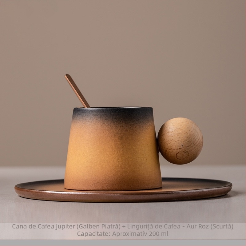 Ceașcă cu ceașcă de cafea Latte ceramică și farfurie Set cană de ceai de după-amiază creativă mică cană de lapte de uz casnic rafinat mic dejun