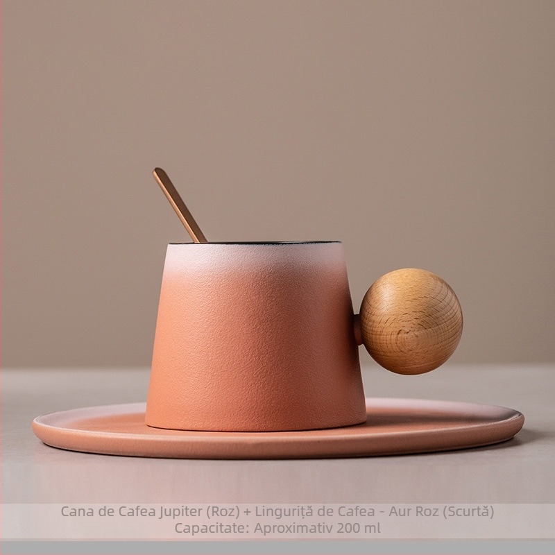Ceașcă cu ceașcă de cafea Latte ceramică și farfurie Set cană de ceai de după-amiază creativă mică cană de lapte de uz casnic rafinat mic dejun