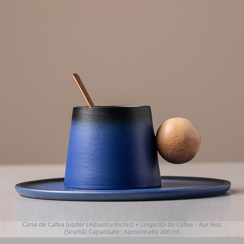 Ceașcă cu ceașcă de cafea Latte ceramică și farfurie Set cană de ceai de după-amiază creativă mică cană de lapte de uz casnic rafinat mic dejun