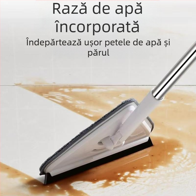 Mop triunghiular nou, extra mare, rotativ la 360 de grade, pentru curățarea pereților de sticlă, tavanelor, podelelor și podelelor din lemn