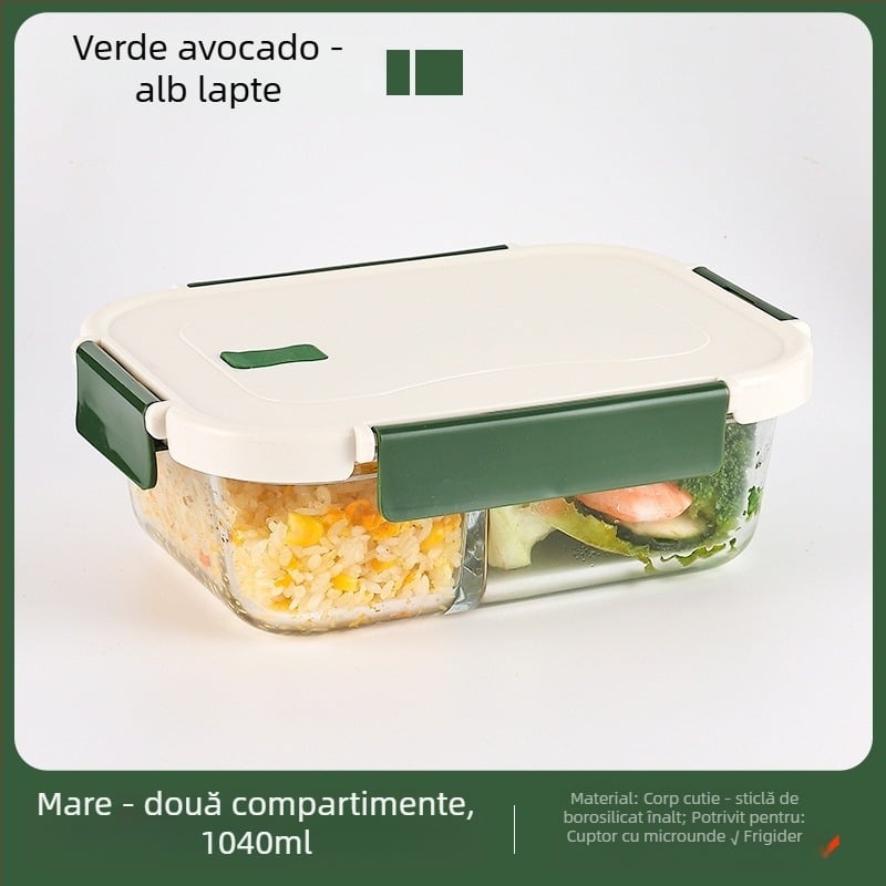 Cutie de prânz pentru angajați de birou, cu microunde, încălzire, frigider pentru alimente, cutie de prânz cu fructe de mare capacitate, sigilată, conservare a căldurii, rezistență la căldură