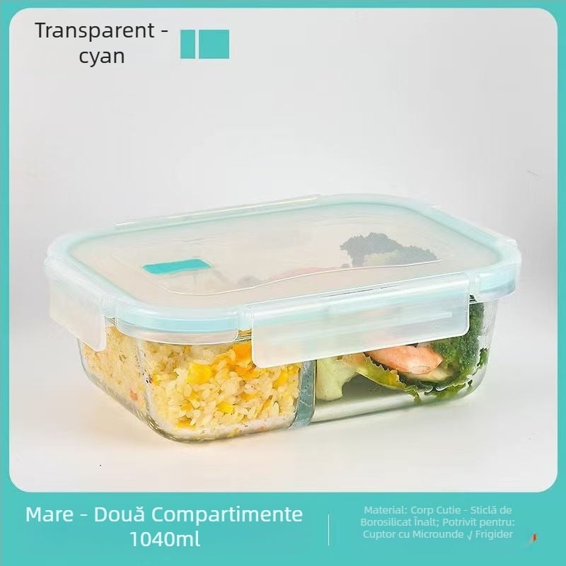 Cutie de prânz pentru angajați de birou, cu microunde, încălzire, frigider pentru alimente, cutie de prânz cu fructe de mare capacitate, sigilată, conservare a căldurii, rezistență la căldură