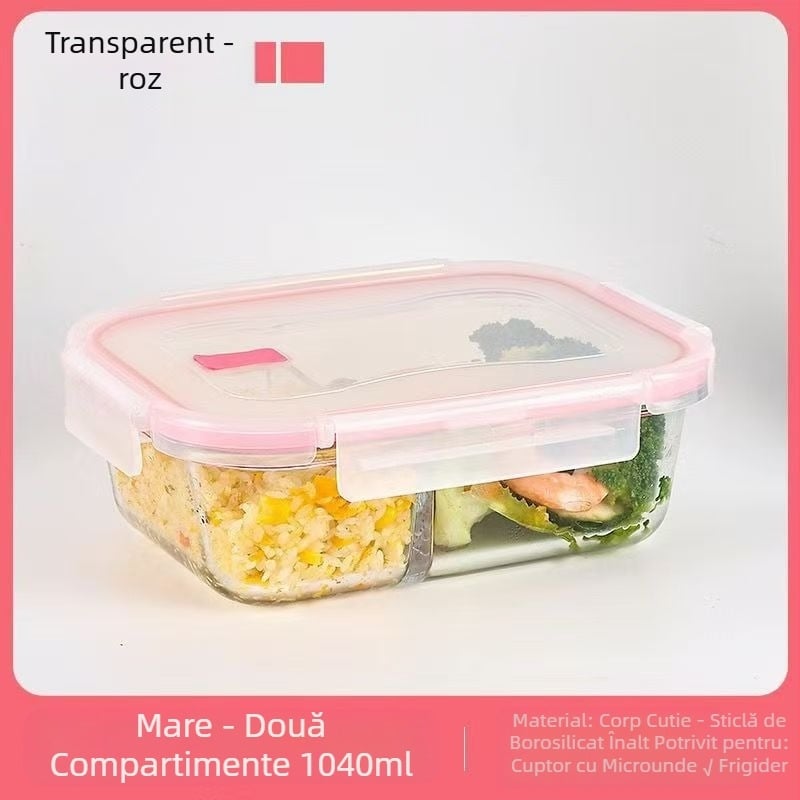 Cutie de prânz pentru angajați de birou, cu microunde, încălzire, frigider pentru alimente, cutie de prânz cu fructe de mare capacitate, sigilată, conservare a căldurii, rezistență la căldură