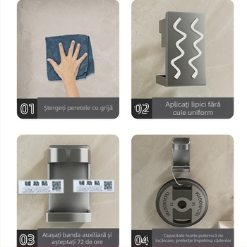 Periuță de dinți electrică suport de depozitare rack Punch-free dinți ceașcă apă de gură ceașcă umeraș toaletă perete agățat suport de depozitare dentară