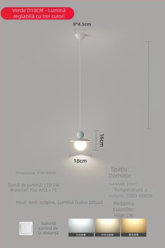 Candelabru modern minimalist UFO pentru restaurant, personalitate creativă, stil crem, dormitor, noptieră, candelabru mic, lampă pentru camera copiilor, cameră de studiu