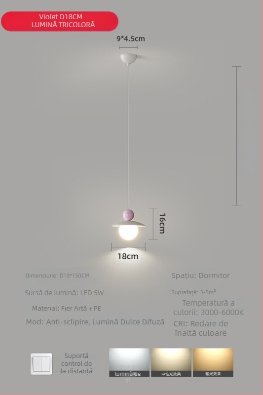 Candelabru modern minimalist UFO pentru restaurant, personalitate creativă, stil crem, dormitor, noptieră, candelabru mic, lampă pentru camera copiilor, cameră de studiu