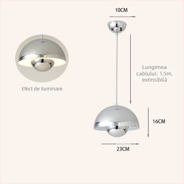 Candelabru modern minimalist UFO pentru restaurant, personalitate creativă, stil crem, dormitor, noptieră, candelabru mic, lampă pentru camera copiilor, cameră de studiu