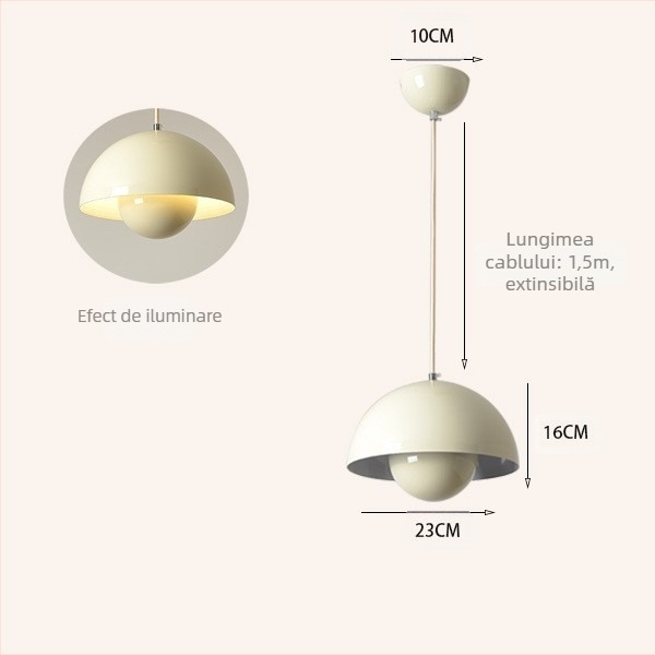 Candelabru modern minimalist UFO pentru restaurant, personalitate creativă, stil crem, dormitor, noptieră, candelabru mic, lampă pentru camera copiilor, cameră de studiu