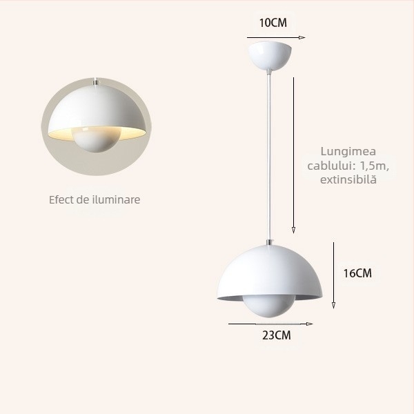 Candelabru modern minimalist UFO pentru restaurant, personalitate creativă, stil crem, dormitor, noptieră, candelabru mic, lampă pentru camera copiilor, cameră de studiu