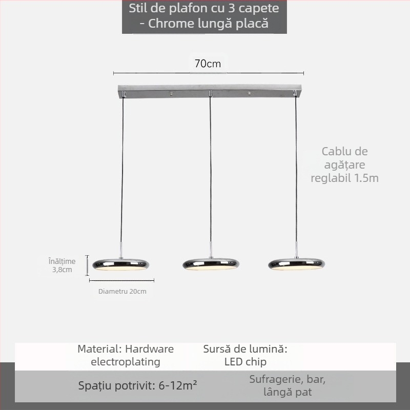 Candelabru modern minimalist UFO pentru restaurant, personalitate creativă, stil crem, dormitor, noptieră, candelabru mic, lampă pentru camera copiilor, cameră de studiu