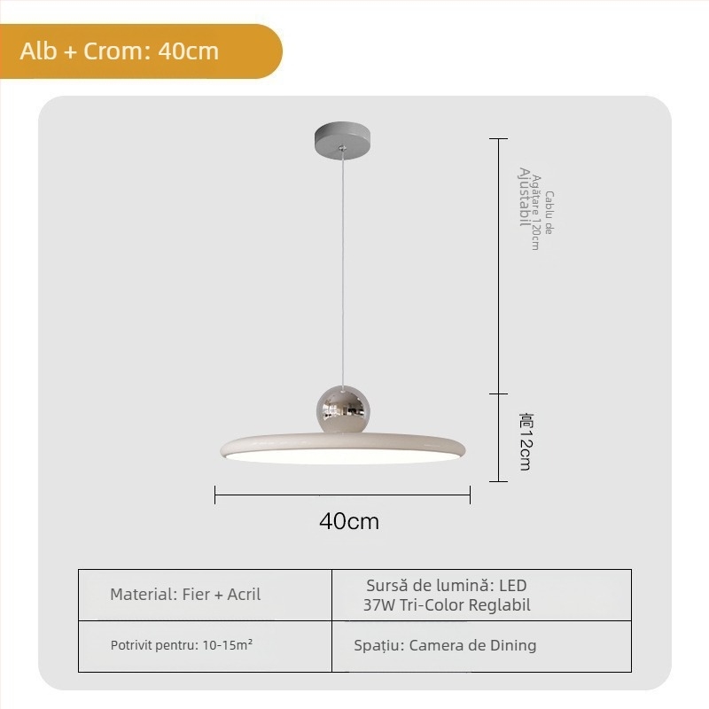 Candelabru modern minimalist UFO pentru restaurant, personalitate creativă, stil crem, dormitor, noptieră, candelabru mic, lampă pentru camera copiilor, cameră de studiu