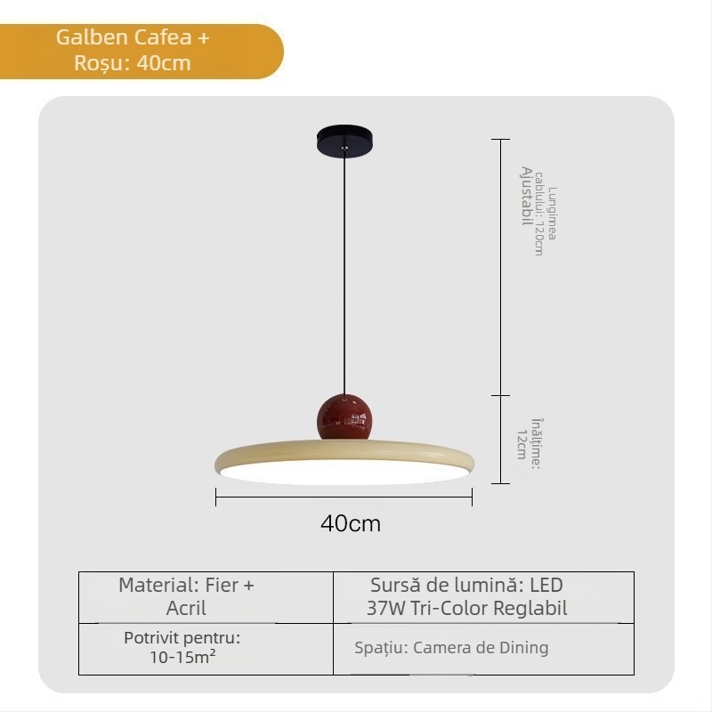 Candelabru modern minimalist UFO pentru restaurant, personalitate creativă, stil crem, dormitor, noptieră, candelabru mic, lampă pentru camera copiilor, cameră de studiu