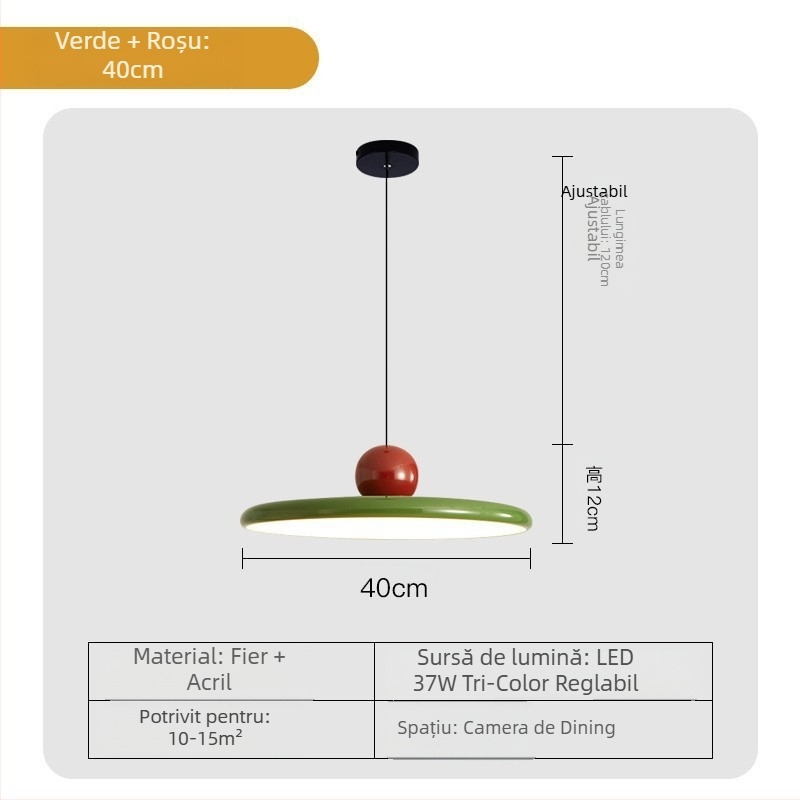 Candelabru modern minimalist UFO pentru restaurant, personalitate creativă, stil crem, dormitor, noptieră, candelabru mic, lampă pentru camera copiilor, cameră de studiu