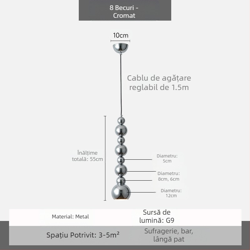 Candelabru modern minimalist UFO pentru restaurant, personalitate creativă, stil crem, dormitor, noptieră, candelabru mic, lampă pentru camera copiilor, cameră de studiu