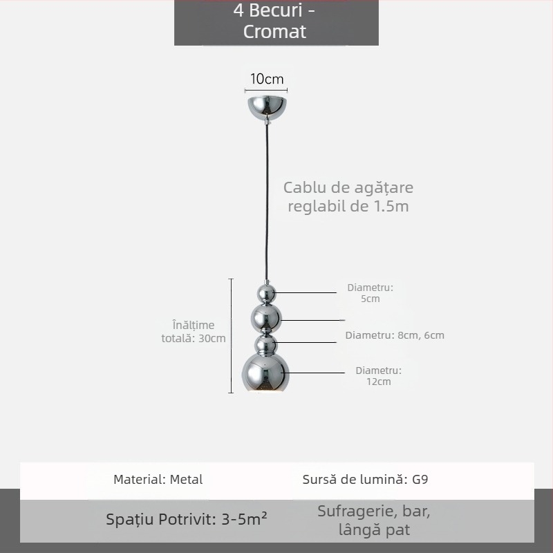 Candelabru modern minimalist UFO pentru restaurant, personalitate creativă, stil crem, dormitor, noptieră, candelabru mic, lampă pentru camera copiilor, cameră de studiu