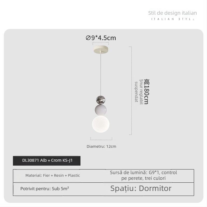 Candelabru modern minimalist UFO pentru restaurant, personalitate creativă, stil crem, dormitor, noptieră, candelabru mic, lampă pentru camera copiilor, cameră de studiu