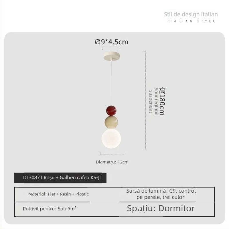 Candelabru modern minimalist UFO pentru restaurant, personalitate creativă, stil crem, dormitor, noptieră, candelabru mic, lampă pentru camera copiilor, cameră de studiu