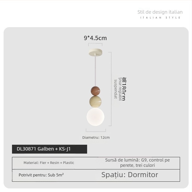 Candelabru modern minimalist UFO pentru restaurant, personalitate creativă, stil crem, dormitor, noptieră, candelabru mic, lampă pentru camera copiilor, cameră de studiu