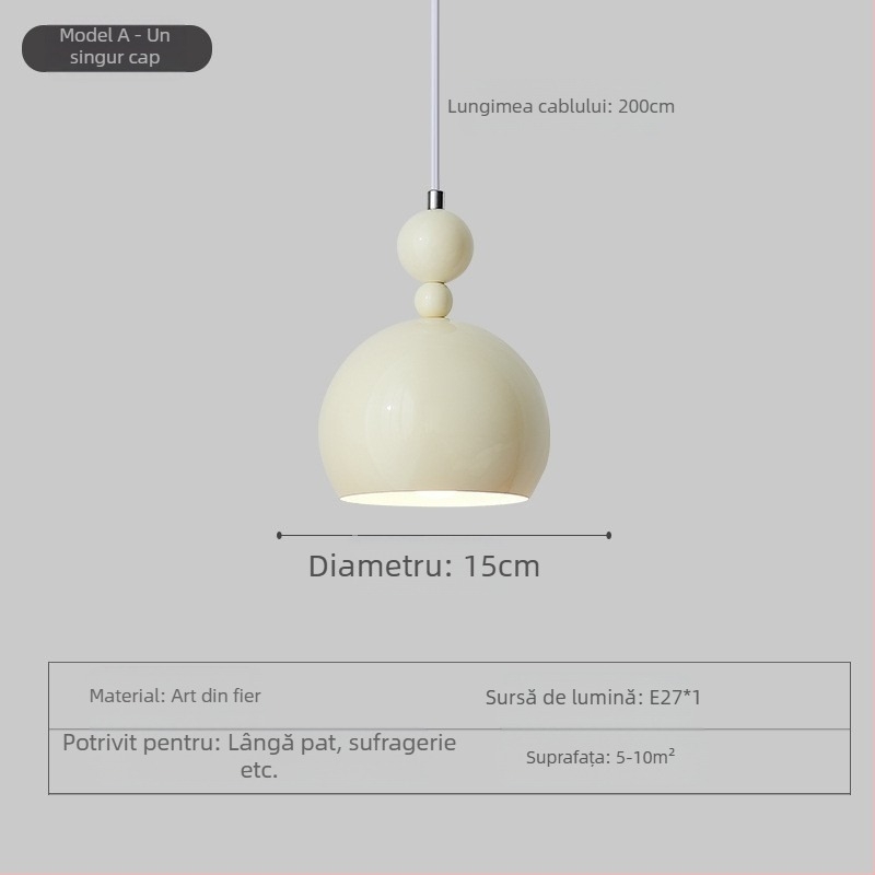 Candelabru modern minimalist UFO pentru restaurant, personalitate creativă, stil crem, dormitor, noptieră, candelabru mic, lampă pentru camera copiilor, cameră de studiu