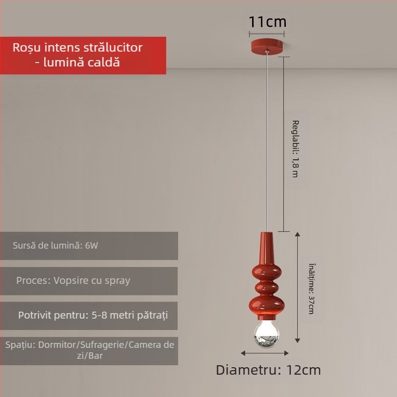 Candelabru modern minimalist UFO pentru restaurant, personalitate creativă, stil crem, dormitor, noptieră, candelabru mic, lampă pentru camera copiilor, cameră de studiu