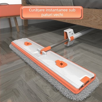 Mop de 50 cm, mop fără mâini, mop de uz casnic, mop plat pentru podea, mop absorbant de apă, mop leneș pentru podea