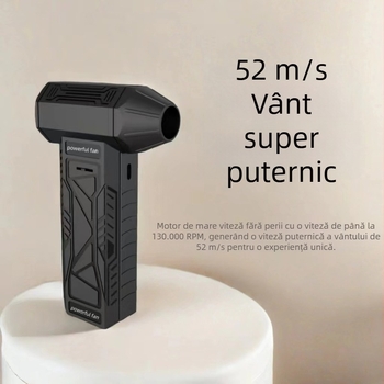 Uscător de păr portabil wireless cu viteză variabilă, ventilator turbo de mare viteză, încărcare USB, camping, îndepărtare a prafului asistată de combustie