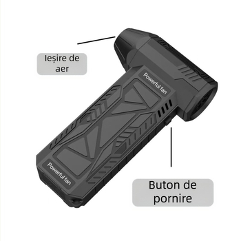 Uscător de păr portabil wireless cu viteză variabilă, ventilator turbo de mare viteză, încărcare USB, camping, îndepărtare a prafului asistată de combustie