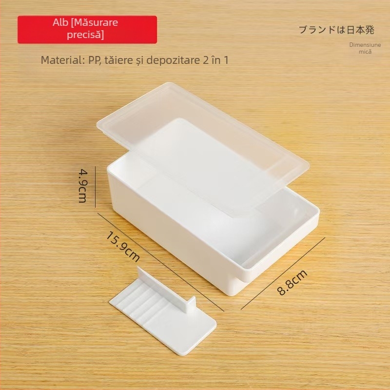 Cutie de depozitare sigilată pentru unt importat în stil japonez, cutie de tăiere pentru păstrarea prospețimii untului, cutie multifuncțională pentru frigider, cu capac