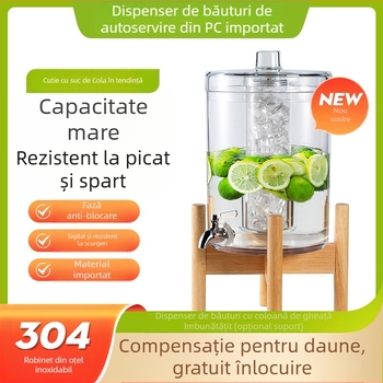 Butoi de cola cu autoservire pentru băuturi, cu robinet din oțel inoxidabil, cutie de suc de mare capacitate, butoi de bere, trepied comercial pentru suc
