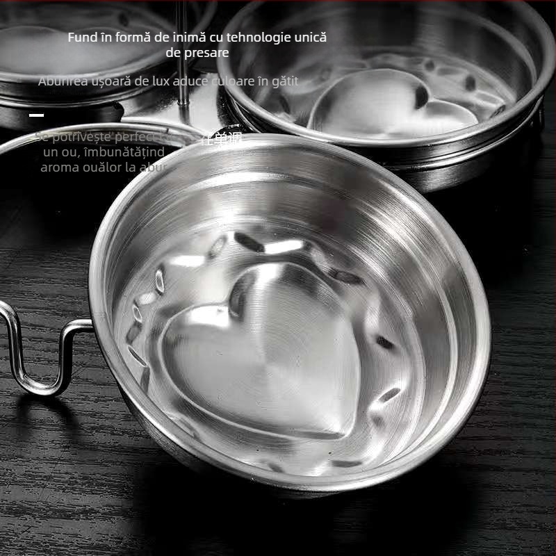 304 oțel inoxidabil abur ouă mucegai abur ouă instrument de uz casnic pentru ouă poșate mucegai pentru ouă fierte dragoste ouă oală
