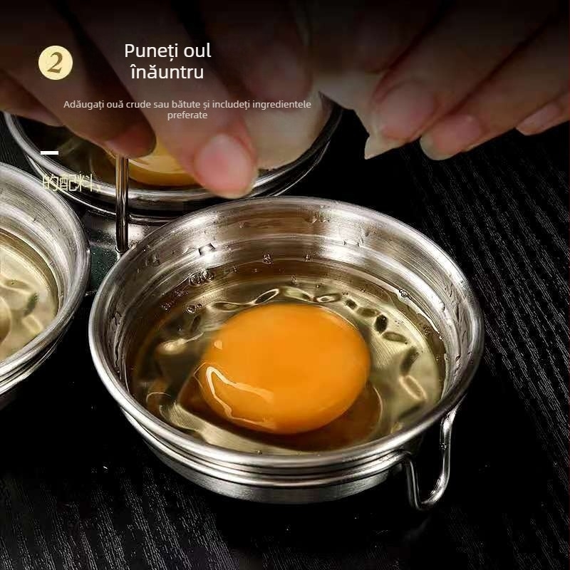 304 oțel inoxidabil abur ouă mucegai abur ouă instrument de uz casnic pentru ouă poșate mucegai pentru ouă fierte dragoste ouă oală