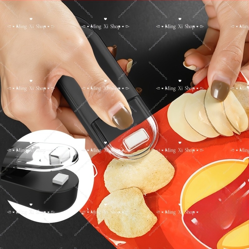 Mini mașină de etanșare, mică mașină de etanșare pentru baterii de uz casnic, pentru deschiderea și etanșarea pungilor de gustări alimentare, mașină integrată de etanșare din plastic pentru comerț exterior