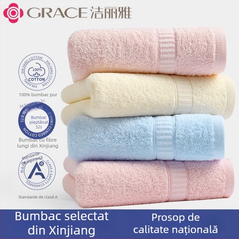 3 buc. Jieliya prosop de bumbac 2024, bumbac nou, clasa A, absorbant, fără păr, pentru spălarea feței de uz casnic, prosop de față pentru adulți