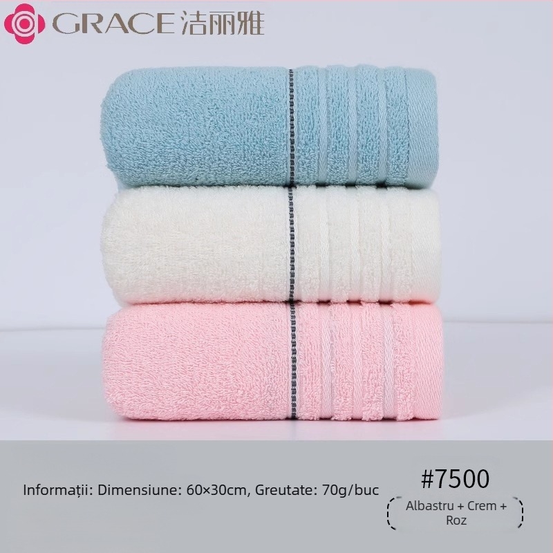 3 buc. Jieliya prosop de bumbac 2024, bumbac nou, clasa A, absorbant, fără păr, pentru spălarea feței de uz casnic, prosop de față pentru adulți