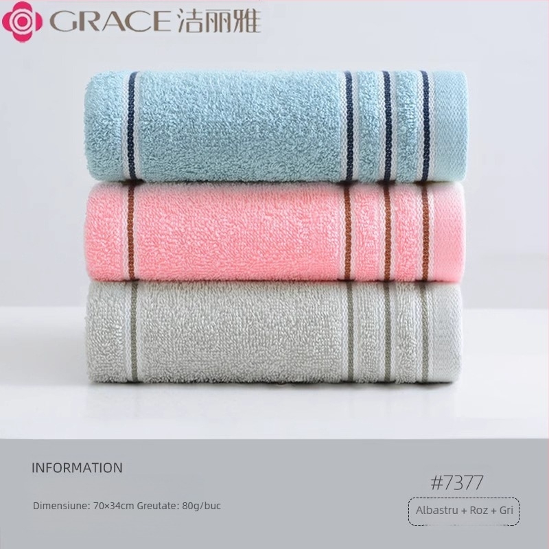 3 buc. Jieliya prosop de bumbac 2024, bumbac nou, clasa A, absorbant, fără păr, pentru spălarea feței de uz casnic, prosop de față pentru adulți