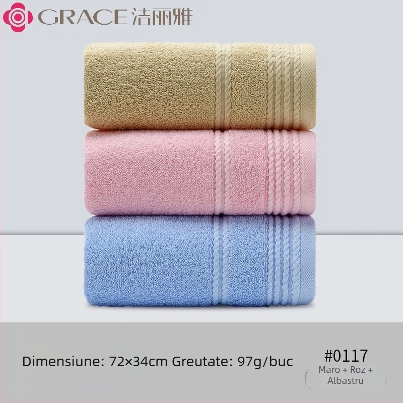 3 buc. Jieliya prosop de bumbac 2024, bumbac nou, clasa A, absorbant, fără păr, pentru spălarea feței de uz casnic, prosop de față pentru adulți