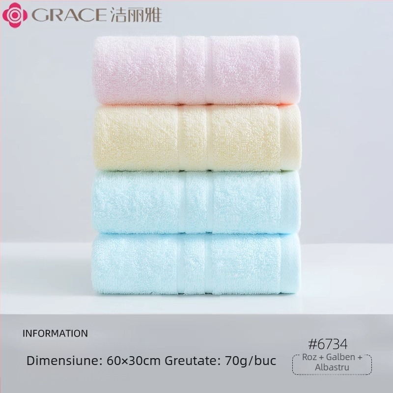 3 buc. Jieliya prosop de bumbac 2024, bumbac nou, clasa A, absorbant, fără păr, pentru spălarea feței de uz casnic, prosop de față pentru adulți